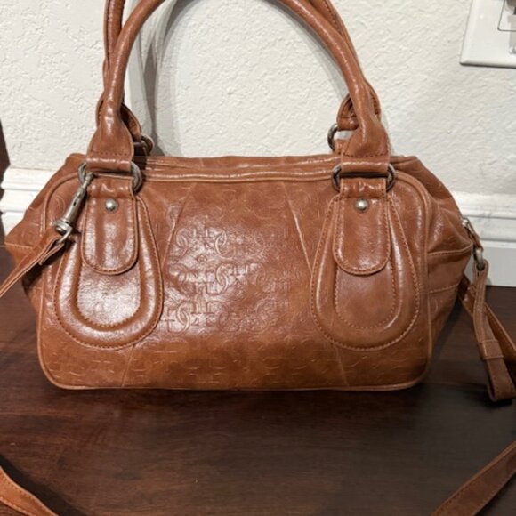 Vtg Guess Shoulder Bag Brown/Tan Y2K Purse Hobo 2000’s - Picture 3 of 5